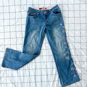 Y2K Fairycore Bongo Embroidered Flare Jeans